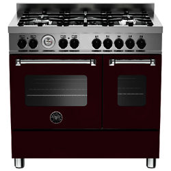 Bertazzoni MAS905MFED Twin Dual Fuel Range Cooker Vino Burgundy